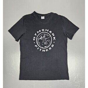 Gymshark Fitness T-Shirt Mens XL Black Shark Logo ShortSleeve Made in USA